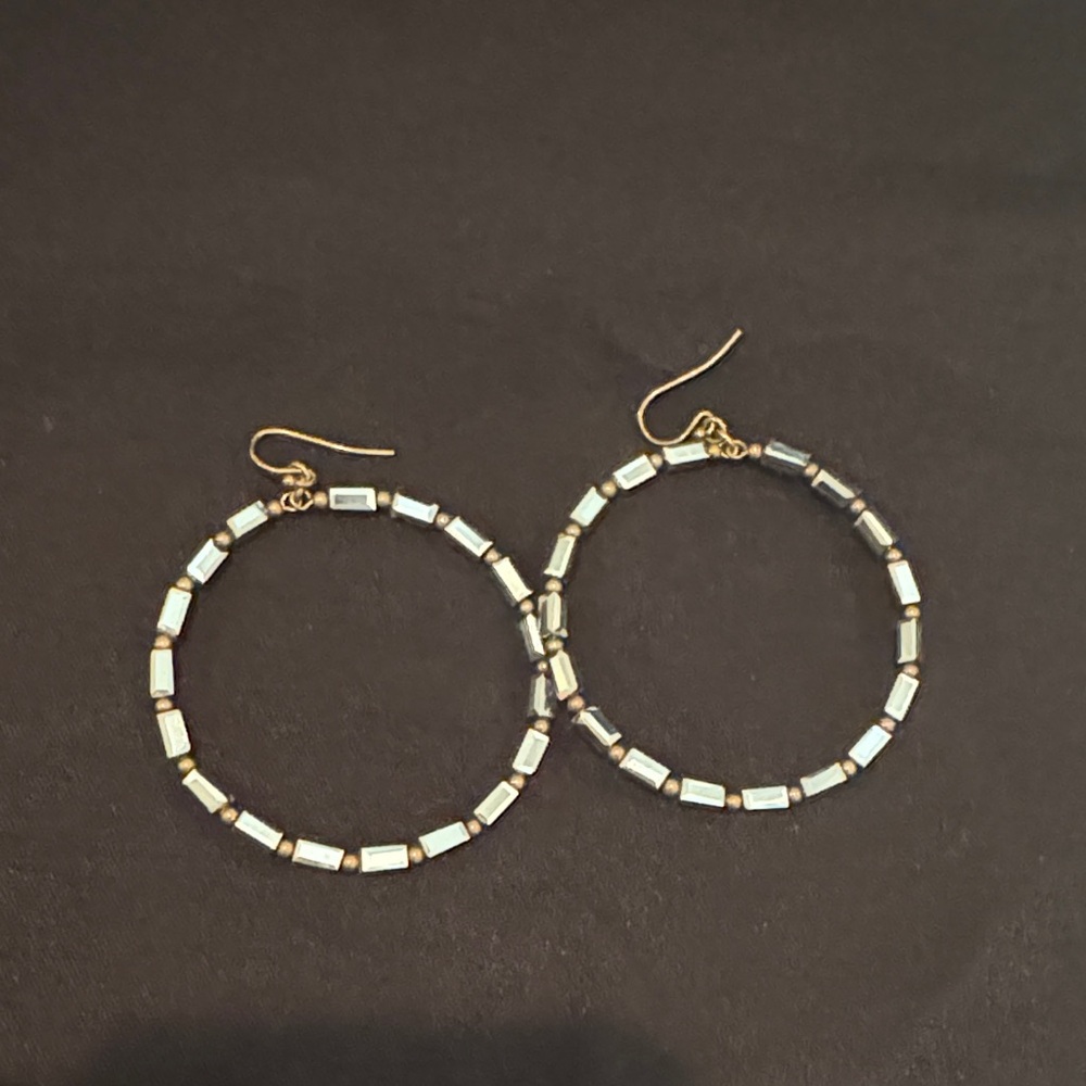Chan Luu Gold and Silver Beaded Hoop Earrings